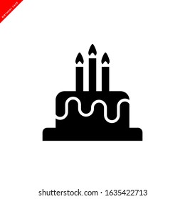 birthday cake icon vector logo template in trendy flat style 