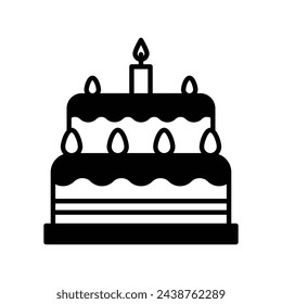 Icono de pastel de cumpleaños vector ilustración de stock