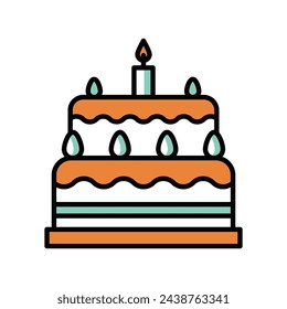 Birthday Cake icon vector stock illustration