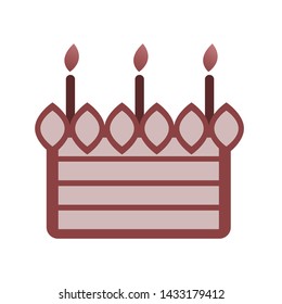 birthday cake icon vector, symbol illustration.