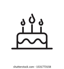 birthday cake icon vector symbol template