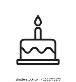 birthday cake icon vector symbol template