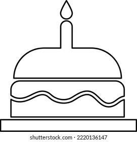 birthday cake icon vector symbol template on white background. 
