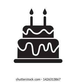 birthday cake icon vector in trendy flat design template