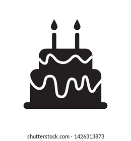 birthday cake icon vector in trendy flat design template