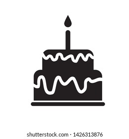birthday cake icon vector in trendy flat design template