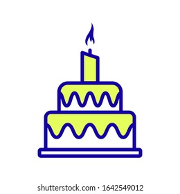 Birthday cake icon vector in trendy