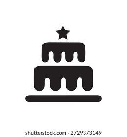 Birthday Cake Icon Vector.Ein Kuchen ist ein süßes, gebackenes Dessert aus Mehl, Zucker, Eiern und Fett, oft mit Aromen angereichert und gesäuert für eine weiche, schwammige Textur.