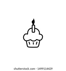 Birthday Cake Icon Vector,Simple Flat Style Illustration
