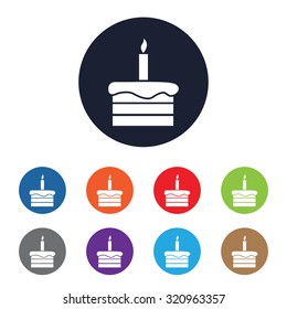 Birthday cake icon for web and mobile