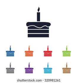 Birthday cake icon for web and mobile