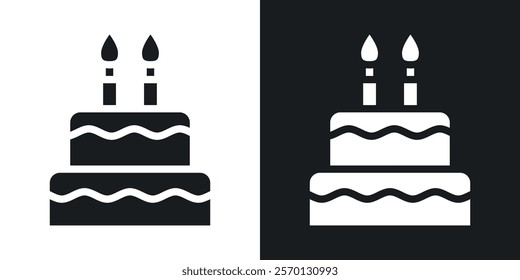 Birthday cake icons in flat syle