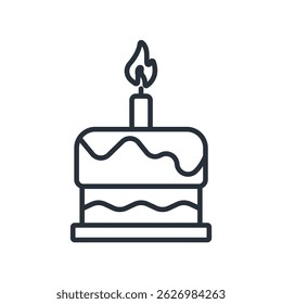 birthday cake icons isolated on White Background. Flat style design