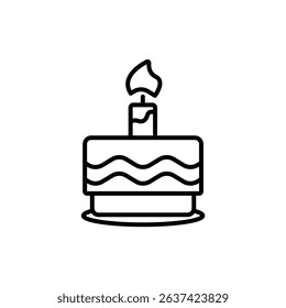 birthday cake icons isolated on White Background. Flat style design