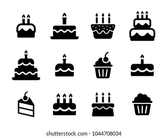 Birthday Cake icons set