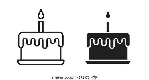 Iconos de la torta de cumpleaños colección de Vector para Diseños web. iconos planos