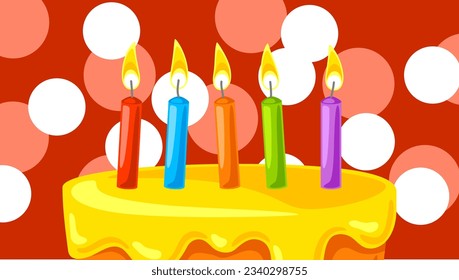 Birthday cake illustration. Happy Birthday and party item.