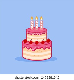 birthday cake illustration icon image