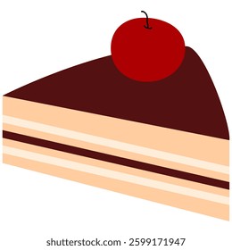 Birthday cake illustration, Vanida cake, chocolate, strawberry, bakery vector