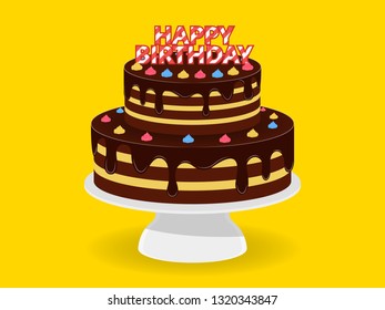 Birthday Cake Illustration Vector