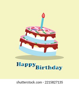 Birthday cake illustration vector art design.