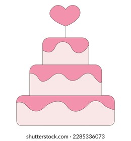 Birthday Cake illustration vector graphi c perfect for birthday decoration