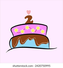 imagen del pastel de cumpleaños para un niño de 2 años