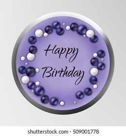 Birthday cake isolated on background. Vector Illustration for use as a Birthday Card, pastry logo, festive background, web or any other design situations.