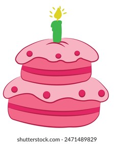 Birthday cake isolated on white background