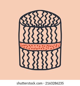birthday cake isolated vector with cream decoration. Dessert for menu, postcard or holiday