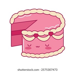 birthday cake kawaii style isolated