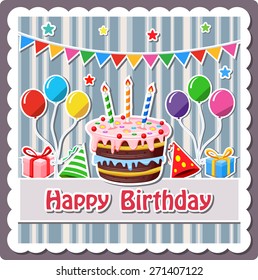 Birthday cake label