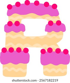 Birthday Cake Letter Alphabet R