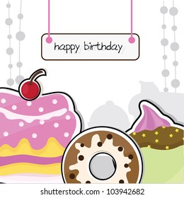 birthday cake with light bulb and billboard bckground