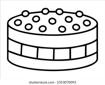 Birthday Cake Line Art Illustration