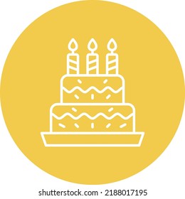 Birthday Cake line circle icon vector image. Can also be used for web apps, mobile apps and print media.