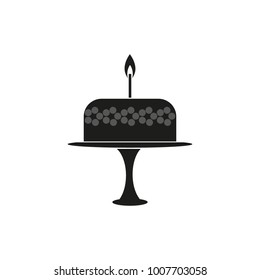 Birthday cake line icon.