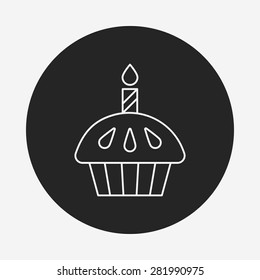 birthday cake line icon