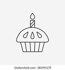 birthday cake line icon