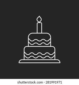 birthday cake line icon