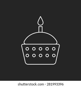 birthday cake line icon