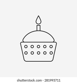 birthday cake line icon