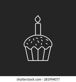 birthday cake line icon