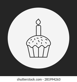 birthday cake line icon