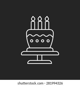 birthday cake line icon