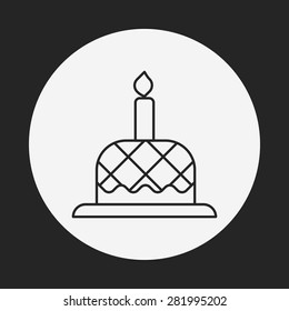 birthday cake line icon