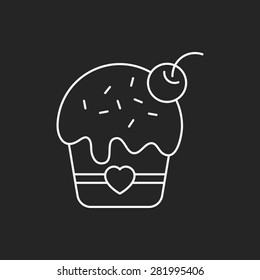 birthday cake line icon