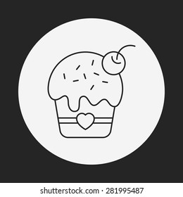 birthday cake line icon