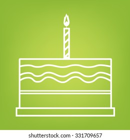 Birthday cake  line icon