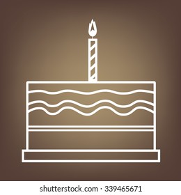 Birthday cake  line icon